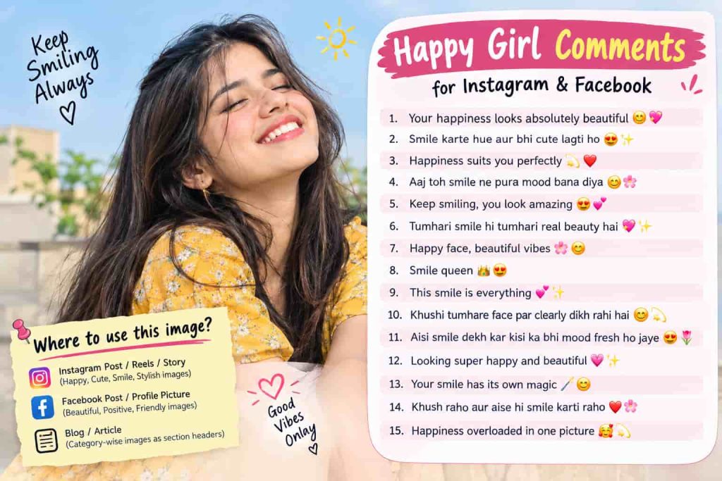 Instagram Comments for Happy Girl Pic