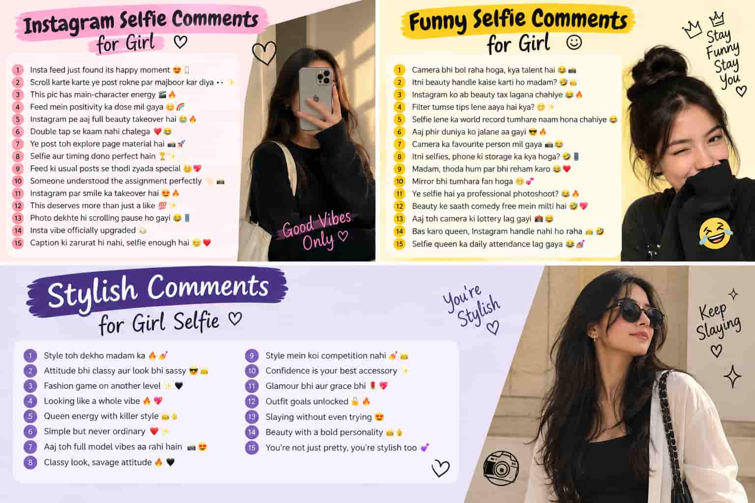 Selfie Comments for Girl
